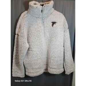 NFL Women's Size XLarge Atlanta Falcons Sherpa Quarter-Zip Pullover Jacket Nwt